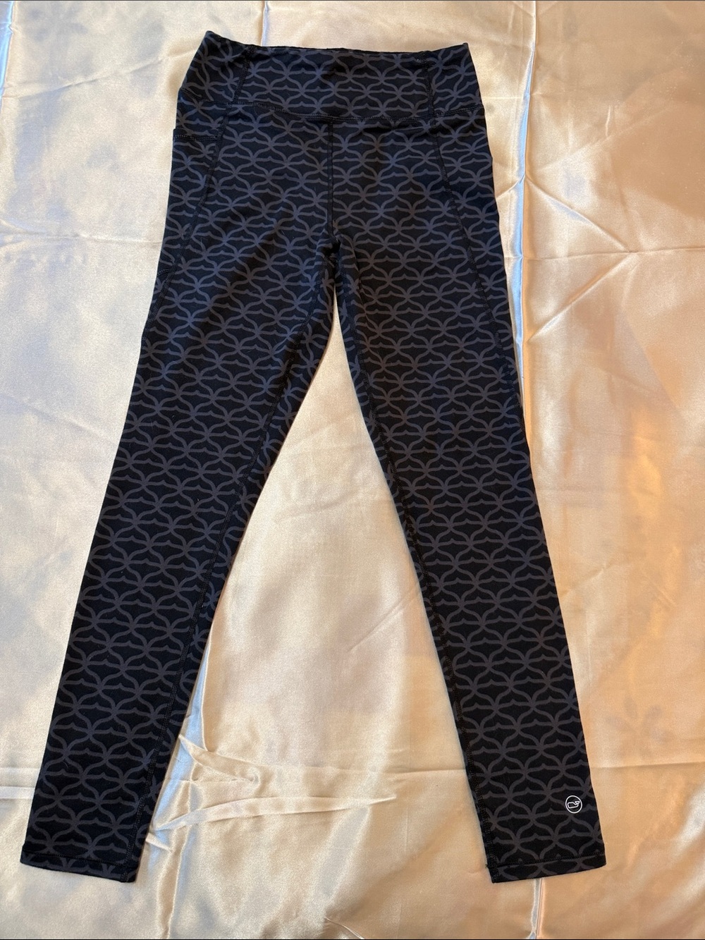 Vineyard Vines Black Patterned Girls' Leggings